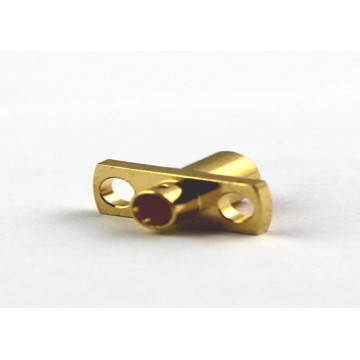 Two Holes Flange Brass MCX Cable Connector